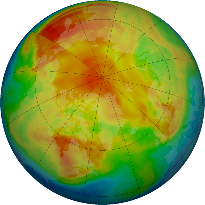 Arctic ozone map for 08 February 2004